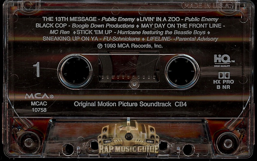 CB4 - Motion Picture Soundtrack: Cassette Tape | Rap Music Guide